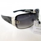 Round Shield Women Sunglasses, Shades With Light Black Lens, Plastic Metal Frame