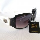 Nice Brand New White Round Oval Women Sunglasses & Shades With Light Black Lens
