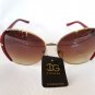 Brand New Red High Fashion Round Oval Women Sunglasses & Shades With Brown Lens.