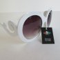 New High Fashion Women Sunglasses with Baroque White Frames & Smoke Black Lens