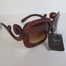 Big Lens Leopard Style Women Sunglasses, Shades with Black Frames & Brown Lens.