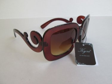 Big Lens Leopard Style Women Sunglasses, Shades with Black Frames & Brown Lens.