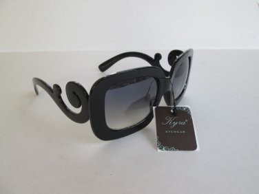 Big Lens High Fashion Popular Women's Sunglasses with Black Frames & Smoke Lens.