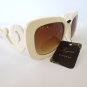 New Women Sunglasses With Brown Lens, Baroque Swirl Frames & Ivory Color Frame .