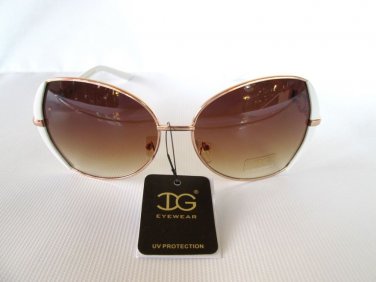 Good Brand New Popular Style Brown Sunglasses With White Frames For Women