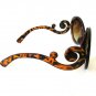 Designer Inspired Brand New Round Oval Brown Sunglasses With Swirl Frames - NEW