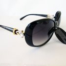 Designer's Style New Black Round or Oval Women's Sunglasses with Rhinestones