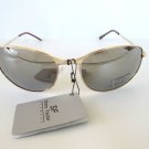 Men's Oval Aviator Sunglasses and Shades with Mirror Lens and Gold Metal Frames