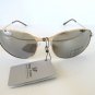 Men's Oval Aviator Sunglasses and Shades with Mirror Lens and Gold Metal Frames