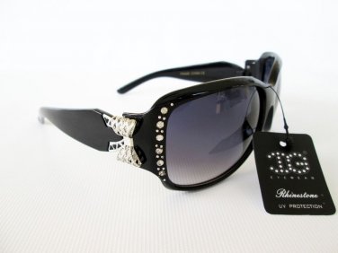 Good Style Women's Sunglasses With Light Black Lens and Rhinestones Frames - NEW