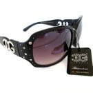 Brand New Women's Black Sunglasses With Tortoise Frames and Rhinestones