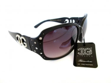 Brand New Women's Black Sunglasses With Tortoise Frames and Rhinestones