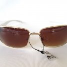Oval Shaped Women's Sunglasses & Shades with Brown Lens and White Frames - NEW