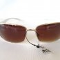 Oval Shaped Women's Sunglasses & Shades with Brown Lens and White Frames - NEW