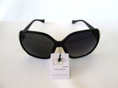 Brand New Oval Shape Women Black Sunglasses & Shades With Black & Silver Frames