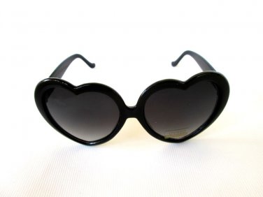 New Arrival Women's Oval or Heart Shape Sunglasses With Black Lens and Frames