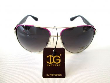 Brand New Women's Aviator Sunglasses & Eyewear With Black Lens & Black Frames