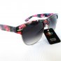 Women Sunglasses Wayfarer Style With Flower Print Frame & Black Lens  - NEW!