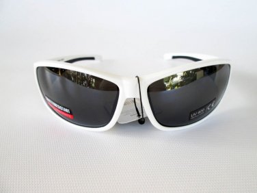 Performance Shades Super Light Weight Sporty Black Sunglasses With White Frames