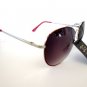 Brand New Women's Aviator Oval Sunglasses & Shades With Red Temple & Smoke Lens