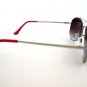 Brand New Women's Aviator Oval Sunglasses & Shades With Red Temple & Smoke Lens