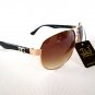 Aviator Oval Women's Sunglasses and Shades With Brown Lens and Black Frames