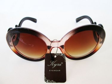 Popular Style Round, Oval Women's Sunglasses With Baroque Swirl Arms Eyewear
