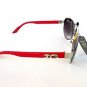 Popular Oval Shaped Women's Sunglasses & Shades with Black Lens and Red Frames