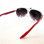 Popular Oval Shaped Women's Sunglasses & Shades with Black Lens and Red Frames