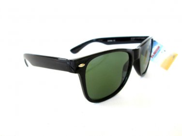 Men Sunglasses Wayfarer Style Black Frame with Light Green Lens  - NEW!