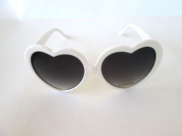 Good Style Women Oval or Heart Shape Sunglasses With Smoke Lens & Whited Frames