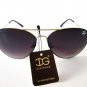 Women's Aviator Oval Sunglasses With Black or Dark Lens & Silver Metal Frames