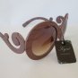 Brand New Good Style Women Sunglasses with Brown Lens & Wooden Look Swirl Frames