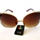 Popular Oval Shaped Women Sunglasses with Brown Lens & Metal Frames - NEW