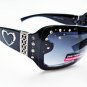 Top Seller Women's Shield, Oval Sunglasses With Black Brown Lens & Rhinestones