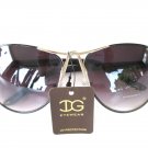 Newest Style Women Oval Aviator High Fashion Sunglasses With Smoked Black Lens