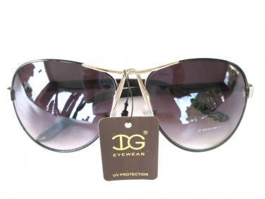 Newest Style Women Oval Aviator High Fashion Sunglasses With Smoked Black Lens