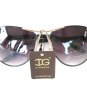 Newest Style Women Oval Aviator High Fashion Sunglasses With Smoked Black Lens
