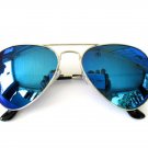 Top Seller Men's Aviator or Shades Sunglasses with Neon Blue Mirror Lens - NEW!