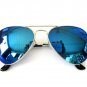 Top Seller Men's Aviator or Shades Sunglasses with Neon Blue Mirror Lens - NEW!