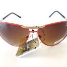 New Arrival Women's Aviator Sunglasses Shades with Brown Lens & Orange Frames