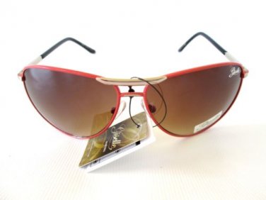 New Arrival Women's Aviator Sunglasses Shades with Brown Lens & Orange Frames
