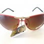 New Arrival Women's Aviator Sunglasses Shades with Brown Lens & Orange Frames