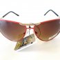 New Arrival Women's Aviator Sunglasses Shades with Brown Lens & Orange Frames