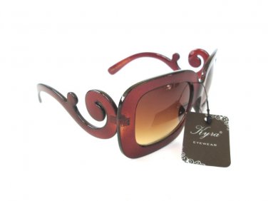 Popular Style Baroque Swirl Frames Brown Lens Women's Sunglasses & Shades - NEW