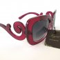 New Women Sunglasses With Smoke - Dark Lens, Burgundy - Red Frame & Swirl Temple