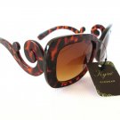 Popular Style High Fashion Brown Sunglasses With Baroque Frames for Women - NEW
