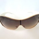 Brand New Popular Style Oval Shield Sunglasses Brown Lens With Whi Frames Shades