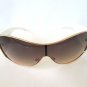 Brand New Popular Style Oval Shield Sunglasses Brown Lens With Whi Frames Shades