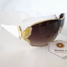 Popular Style Oval Shield Women's Sunglasses With Butterfly White Frames - NEW
